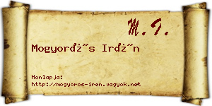 Mogyorós Irén névjegykártya